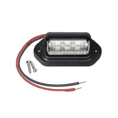6 LED Car License Number Plate Lights Waterproof 12-24V Universal Truck RV Trailer Tail License Plate White Side Lamp Bulbs