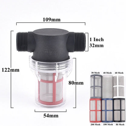 1/2" 3/4" 1" Garden Watering Irrigation Filter Aquarium Water Pump Inlet Water 30-200 Mesh Strainer Household Water Pipe Filter