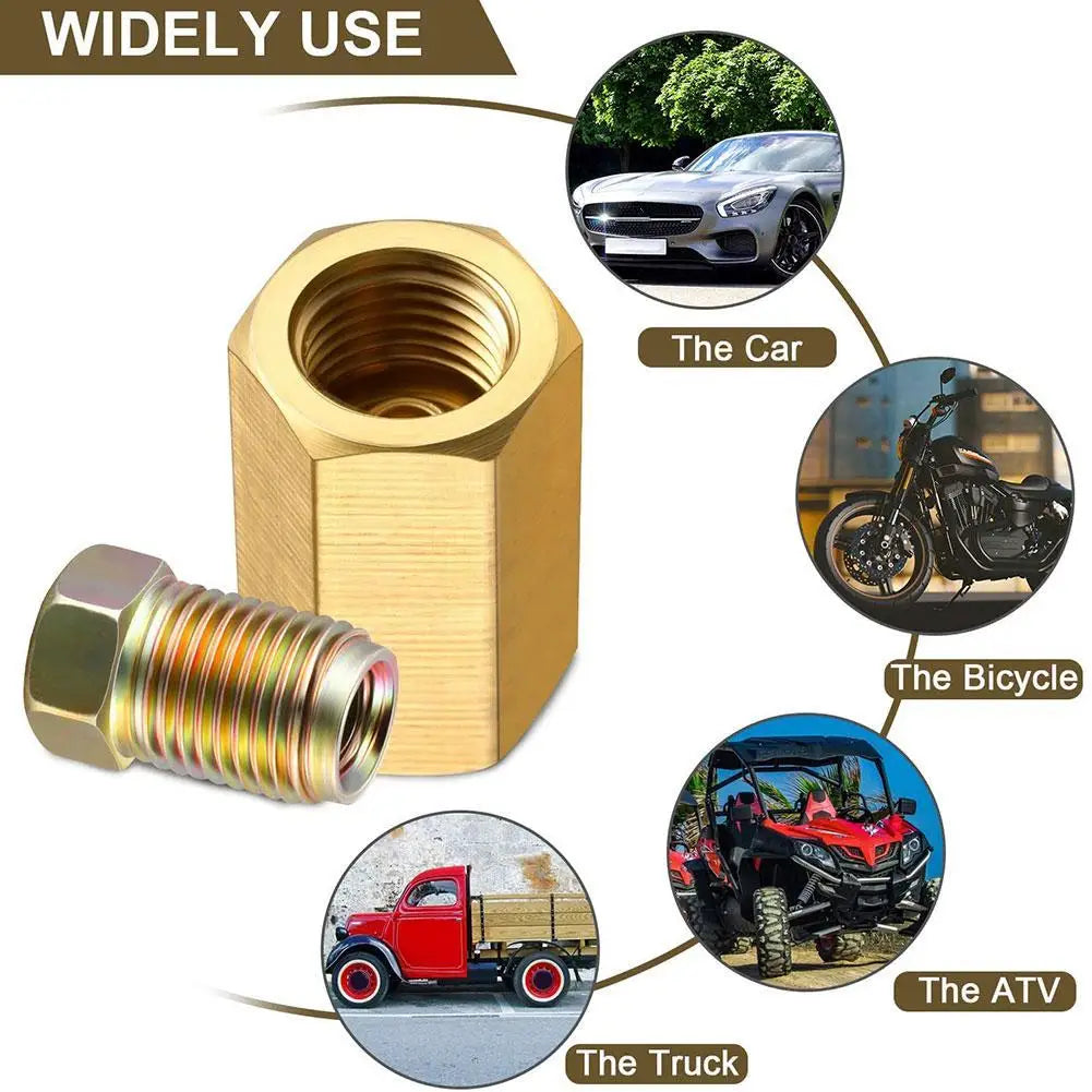 Brake Line Fittings,12Pieces Car Unions 3/16-24 Threads Assortment, For 1/4” Brake Line Tube Fittings ﻿