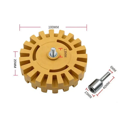 Car Pneumatic Rubber Eraser Wheel Pad Rubber Disk Decal Eraser Wheel Car Sticker Remover Paint Cleaner Car Polish Auxiliary Tool