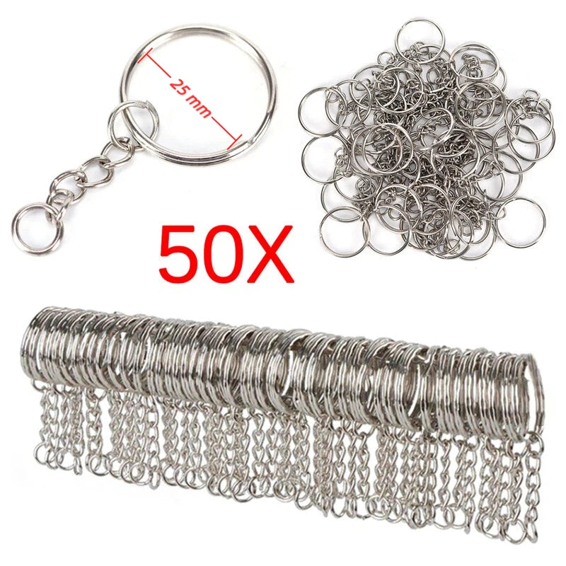 100-20PCS/lot Stainless Steel Dia 12/15/16/20/28/25mm DIY Polished Split Ring Keyrings Key Chain Hoop Loop Key Holder