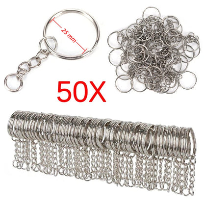 100-20PCS/lot Stainless Steel Dia 12/15/16/20/28/25mm DIY Polished Split Ring Keyrings Key Chain Hoop Loop Key Holder
