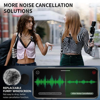 Wireless Lavalier Microphone Audio Recording Mini Microphone