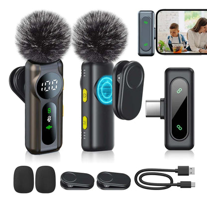 Wireless Lavalier Microphone Audio Recording Mini Microphone